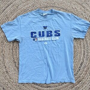 Vintage Chicago Cubs Baseball Club‎ T-Shirt Large Blue Short Sleeve